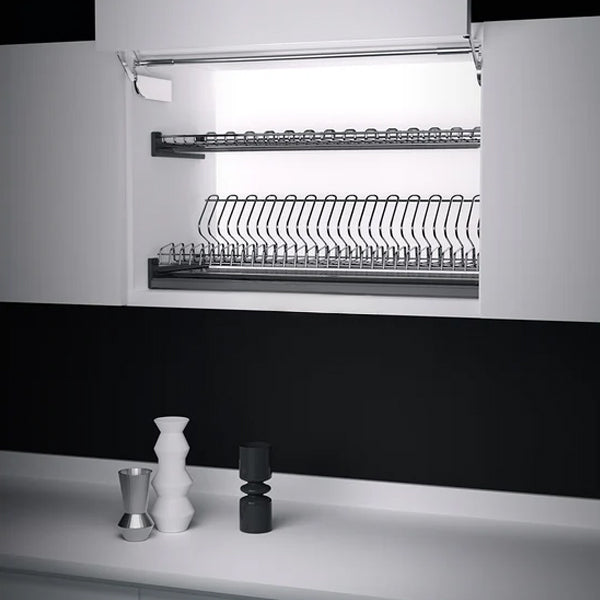 IDF - Compacta Steel Dish Rack Iron Grey - Kitchen Cabinet Organizer 600/900mm