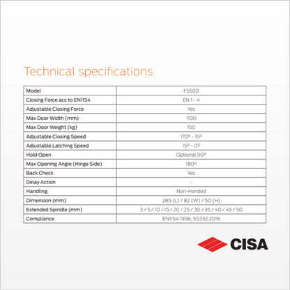 CISA - Floor Hinge F5500.90 HO EN 1-4