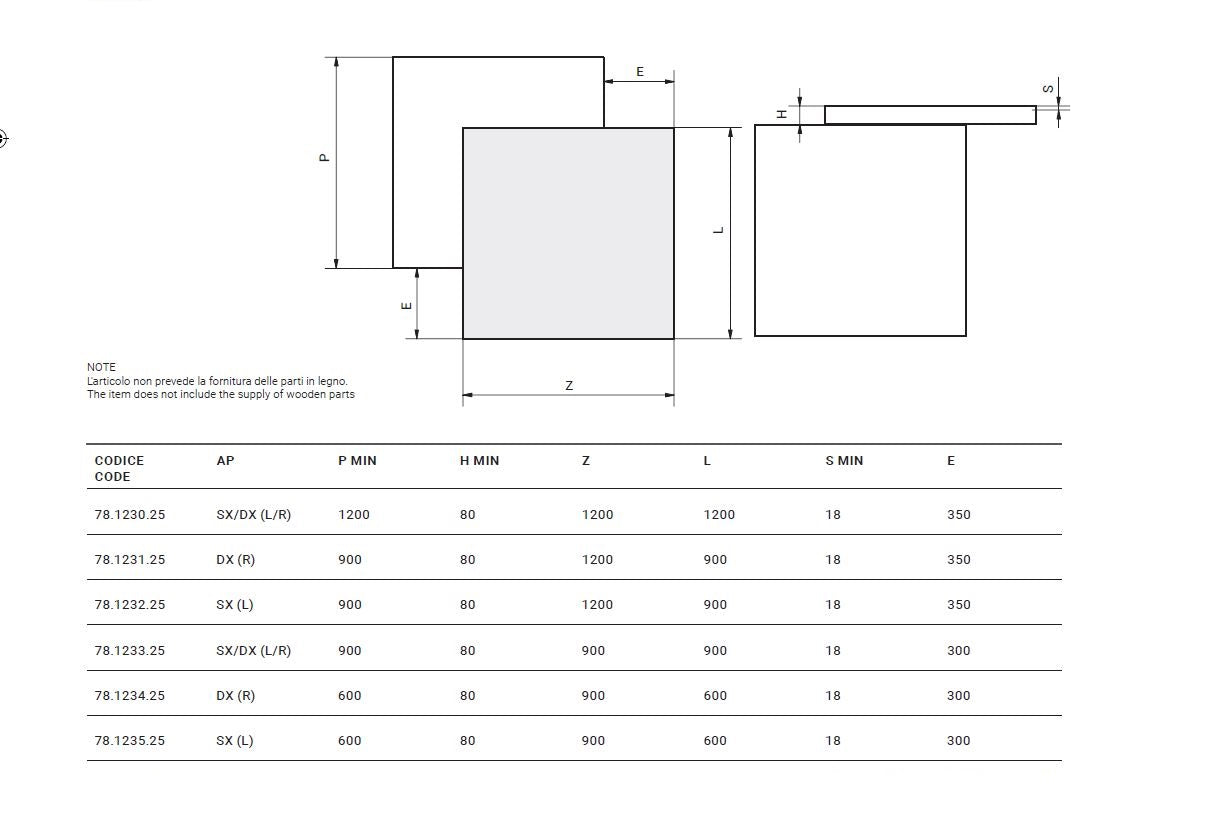 ATIM - Corner Sliding top with diagonal opening