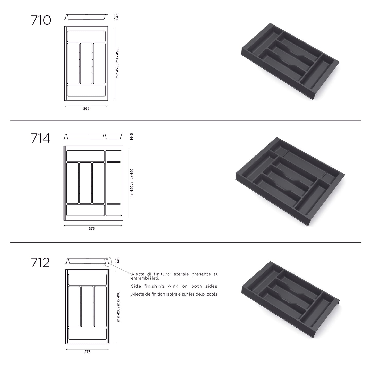 GOLLINUCCI - Cutlery Trays Combi Line