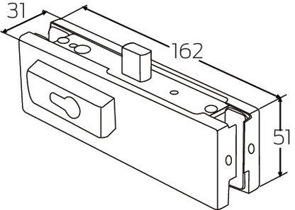 CISA - Patch Fitting PL 10 bottom lock with cisa cylinder