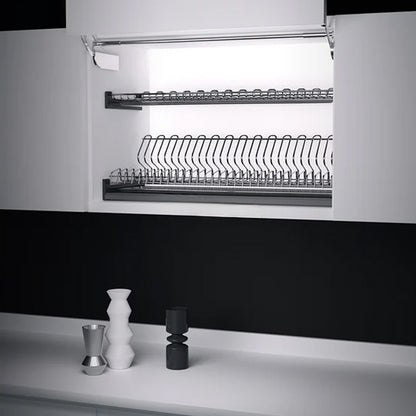 IDF - Compacta Steel Dish Rack Iron Grey - Kitchen Cabinet Organizer 600/900mm