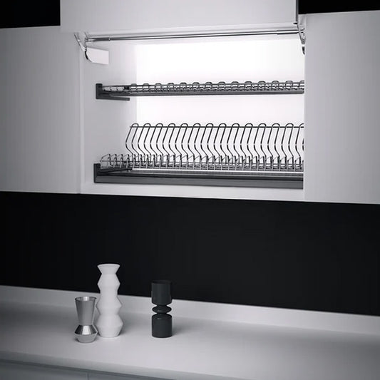 IDF - Compacta Steel Dish Rack Iron Grey - Kitchen Cabinet Organizer 600/900mm