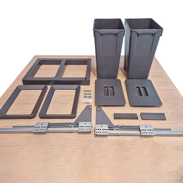 IDF - Compacta Pull Out Trash Bin Drawer IDF Compacta Pull Out Trash Bin Drawer 2-Bin 18L+18L / 25L+25L Soft Close