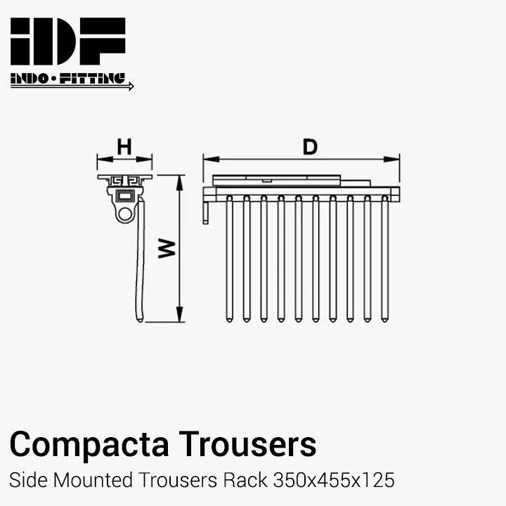 IDF - Compacta Slide Mounted Singel Row Trousers Rack