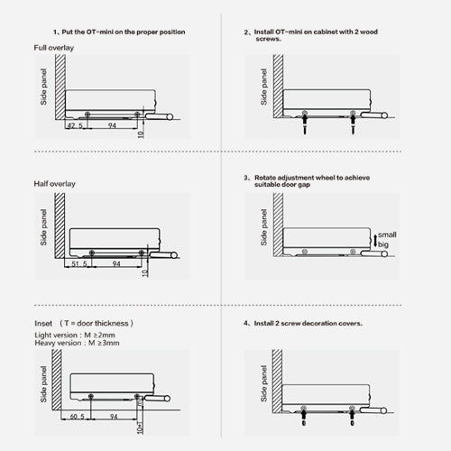 IDF - OT Mini One Touch Push Opening and Soft Closing Door System