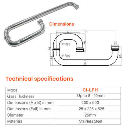 CISA - Shower Pull Handle L Shaped